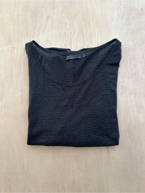 prAna Sheer Gray Textured Long Sleeve Top - Women’s Size M